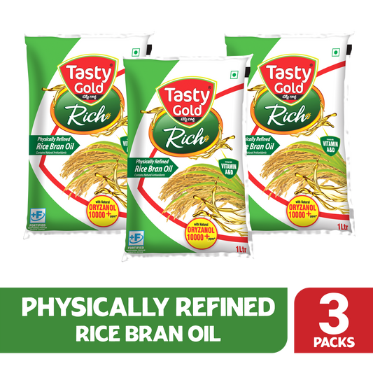 Refined Rice Bran Oil | 1000ml | Pack of 3